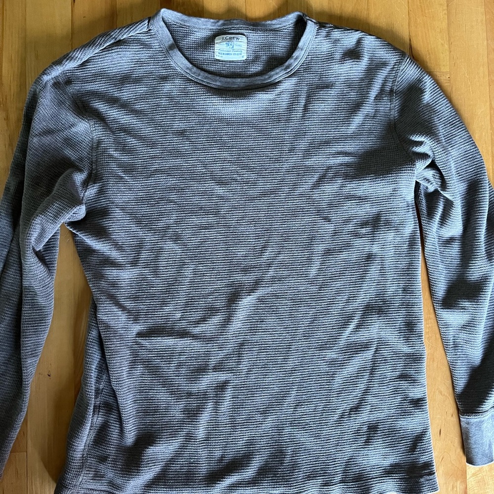 J. Crew Taupe/Gray Long Sleeve Thermal T-shirt
